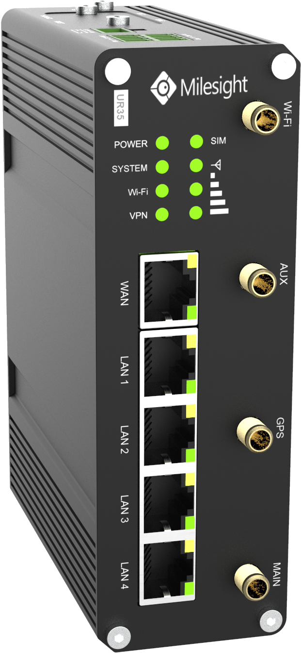 UR35-L04EU-G-P-W - Industrial Cellular Router (3G, 4G, GPS, WiFi, PoE, 1xWAN, 4xLAN)
