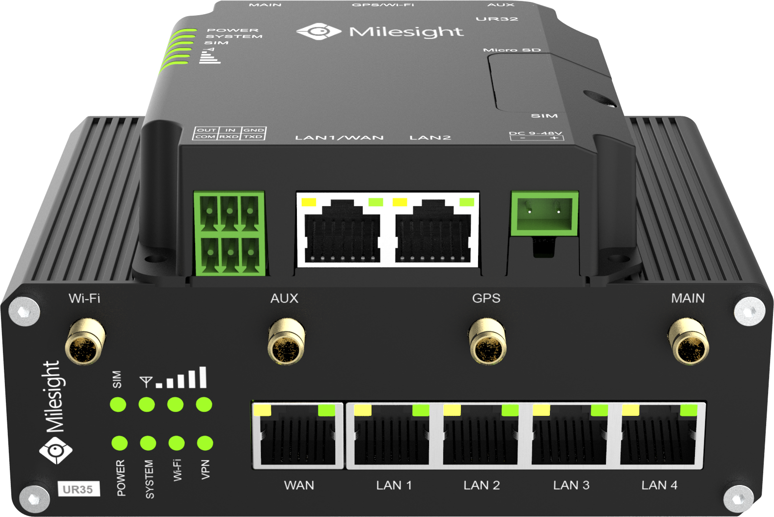 UR35-L04EU-G-P-W - Industrial Cellular Router (3G, 4G, GPS, WiFi, PoE, 1xWAN, 4xLAN)